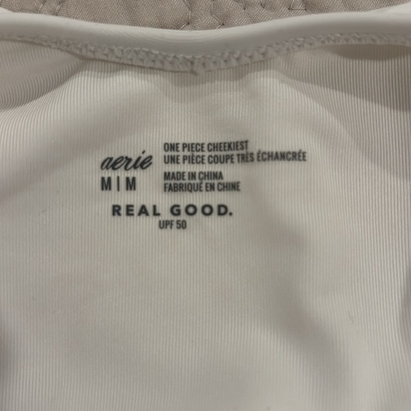 NWT | Aerie Birthday White Splash Around Swimsuit - Scoop Cheekiest Size Medium - Picture 6 of 10